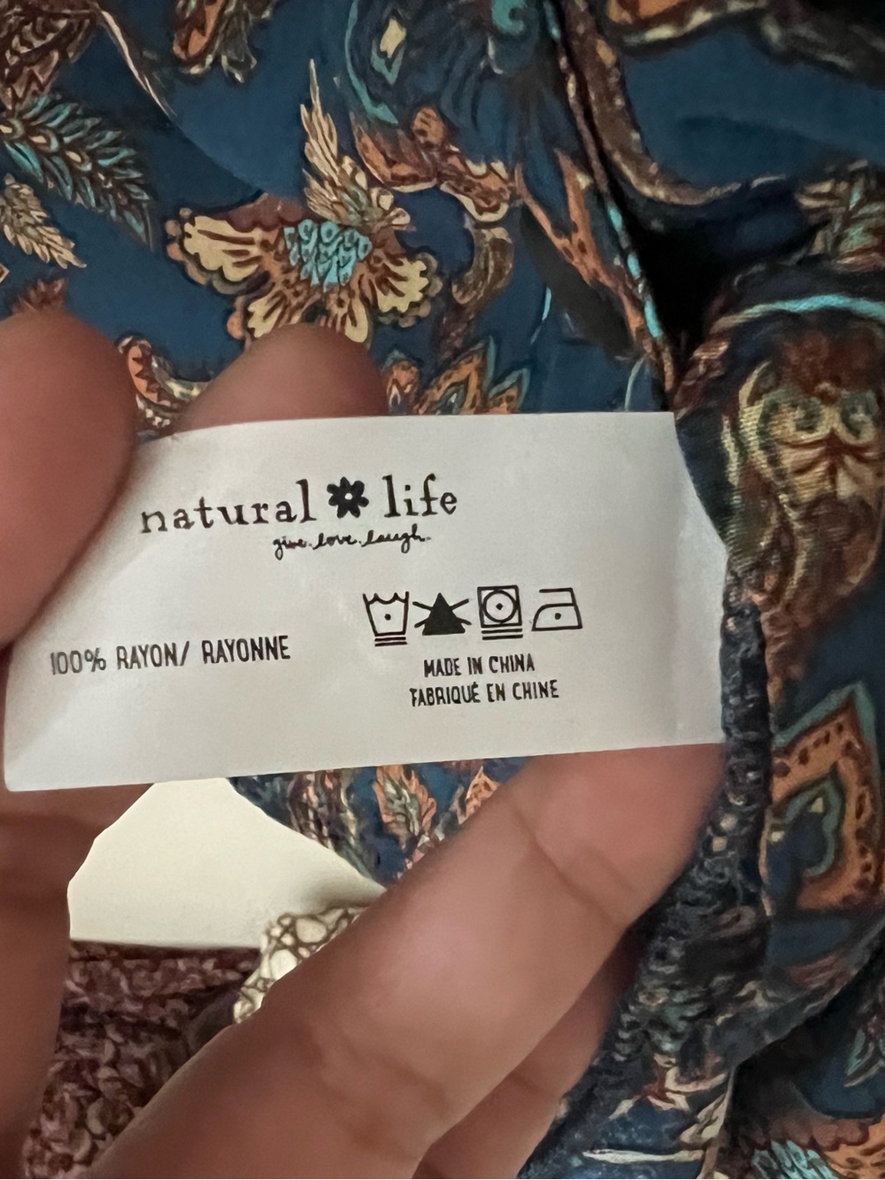 Natural Life Ansley Boho Tunic Shirt Dress Paisley Floral Button Sz XL - Picture 7 of 12